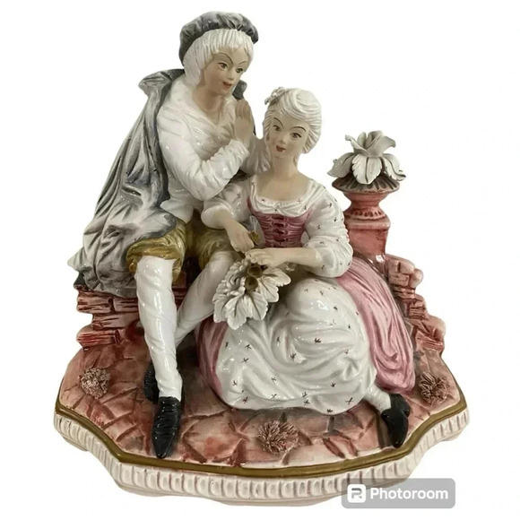 Antique European Man and Woman Porcelain Figurine - Picture 1 of 12